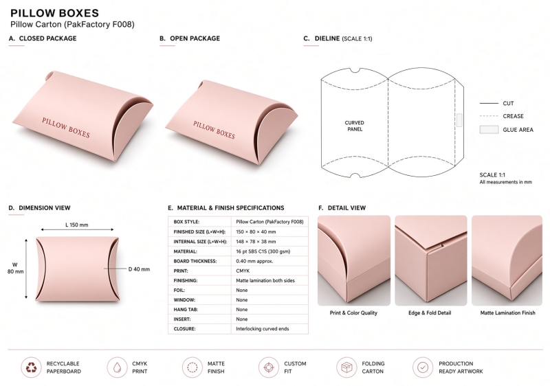Pillow Boxes - BoxesMe